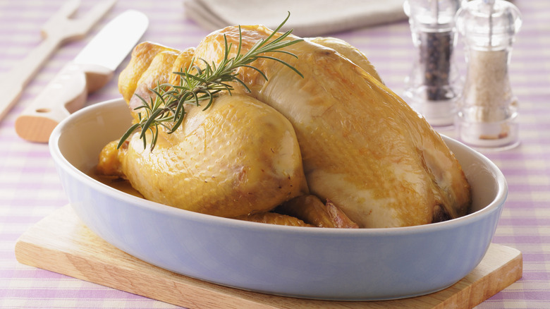 Whole roasted chicken with rosemary 