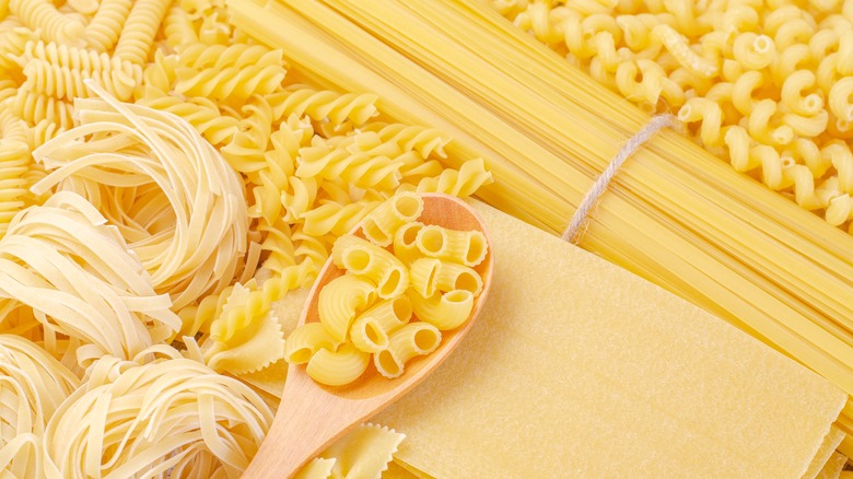 Different shaped pastas