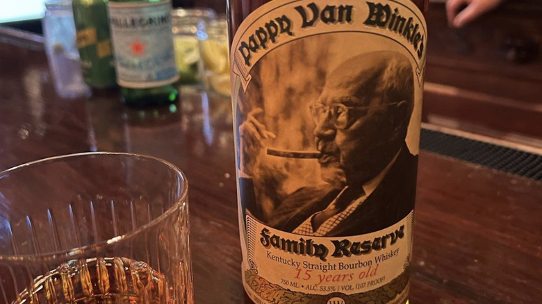 poured Pappy Van Winkle bourbon