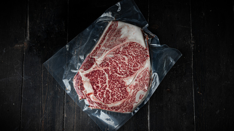 vacuum-sealed wagyu beef