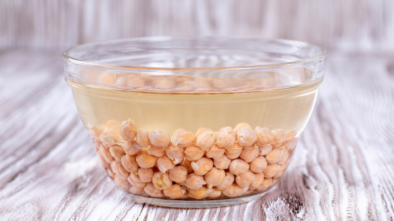 beans in bowl with water