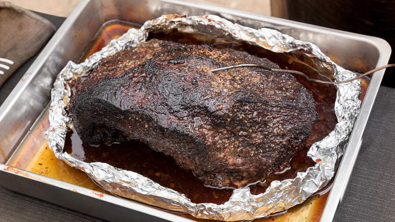 brisket in aluminum foil