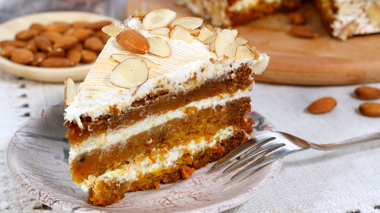 singular slice of carrot cake