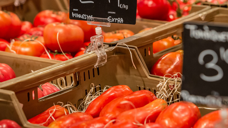 Fresh grocery store tomatoes