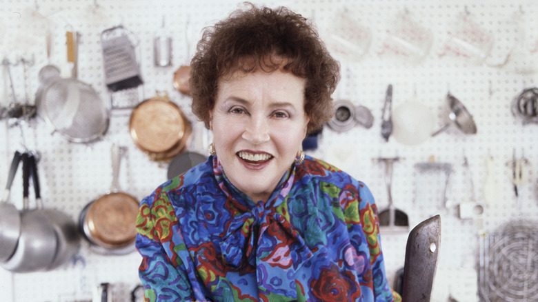 Julia Child in her kitchen