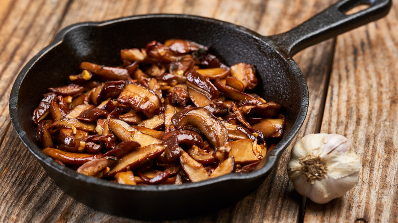 browned mushrooms