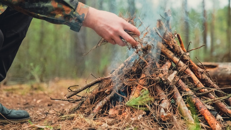 Building a fire