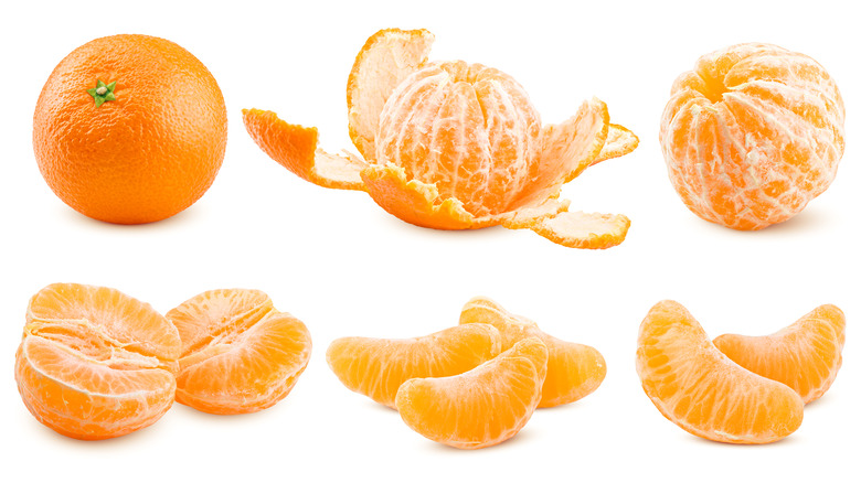 stages of peeling a Mandarin 