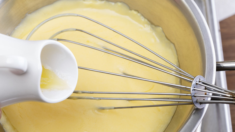 hand whisked Hollandaise sauce