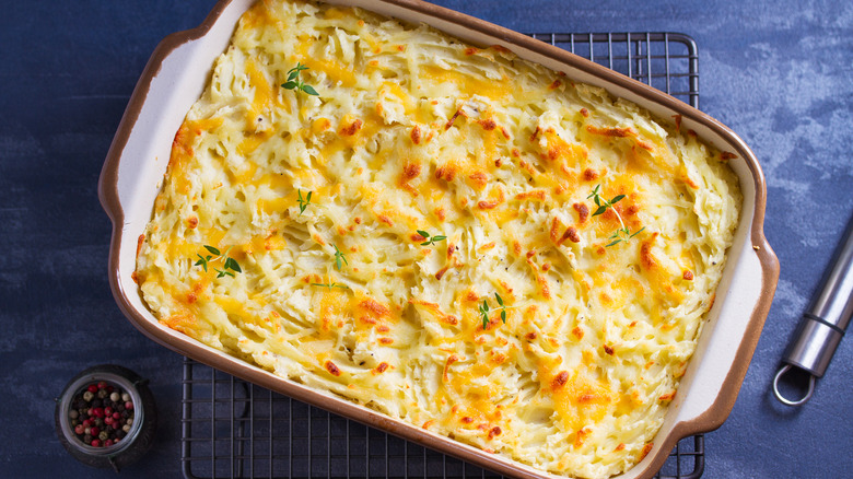 Birds eye view of a shepherd's pie