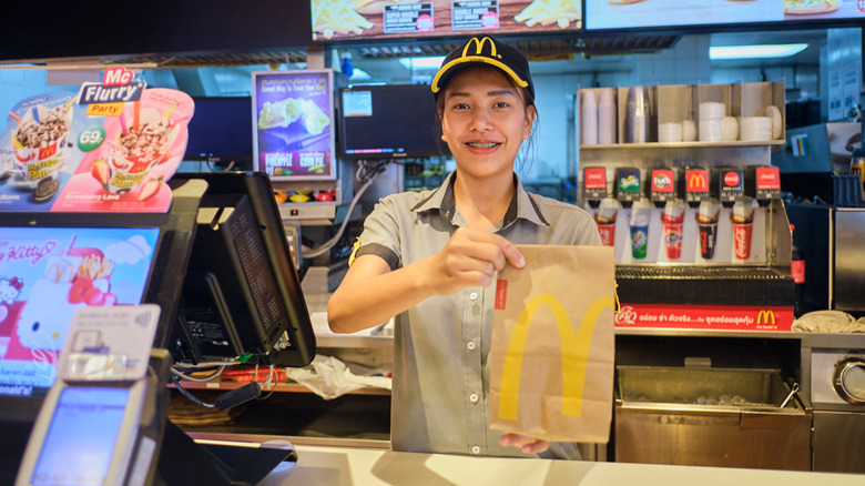 McDonald's employee at counter