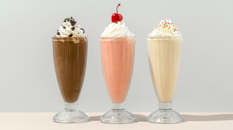 Three diner milkshakes 