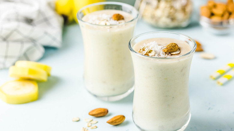 Almond, coconut, banana smoothie