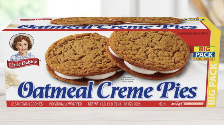 box of Little Debbie oatmeal creme pies