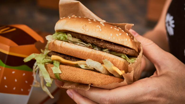 Big Mac in brown paper