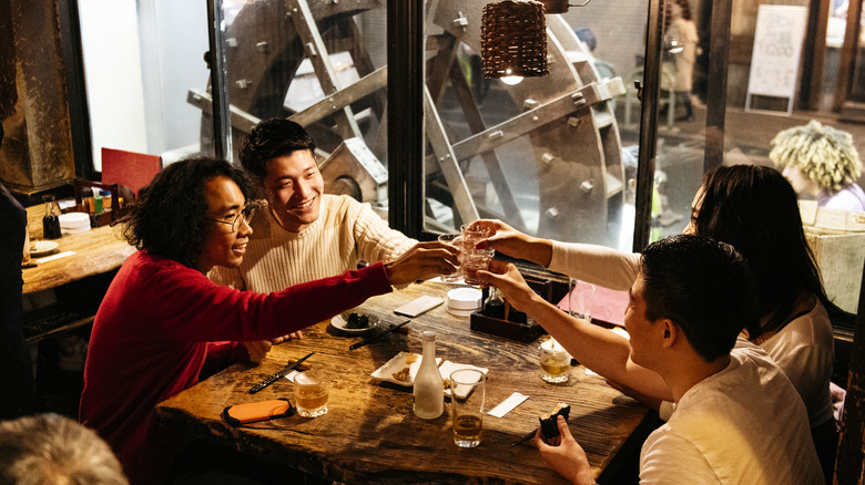 Group of people sharing meal