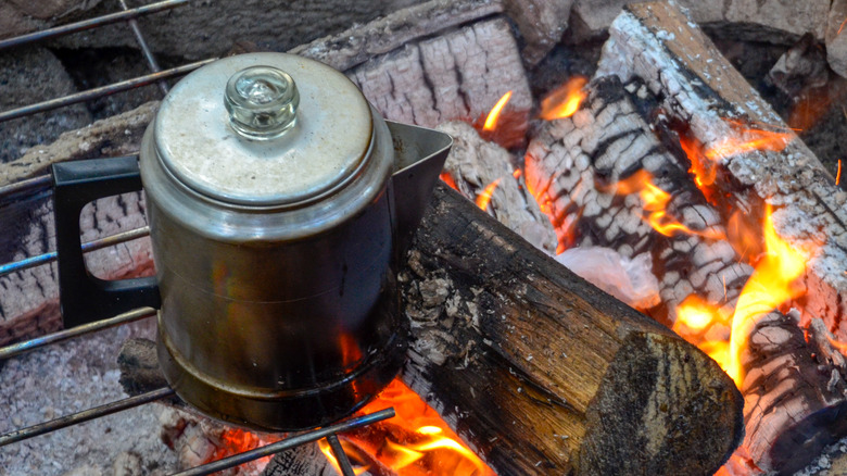 Percolator by campfire