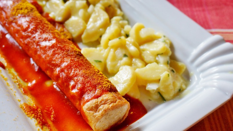 currywurst and potato salad