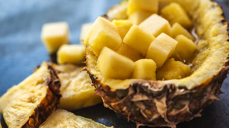 cut up pineapple