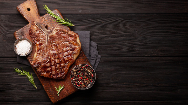 Grilled t-bone steak.