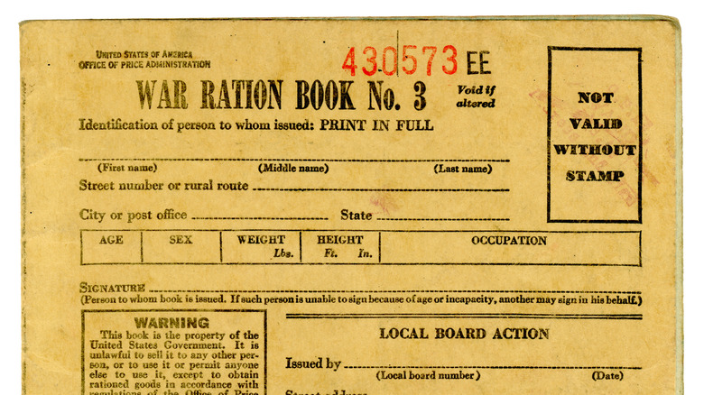 U.S. WWII war ration book