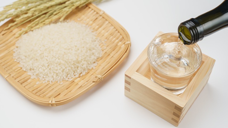 sake poured into vessel