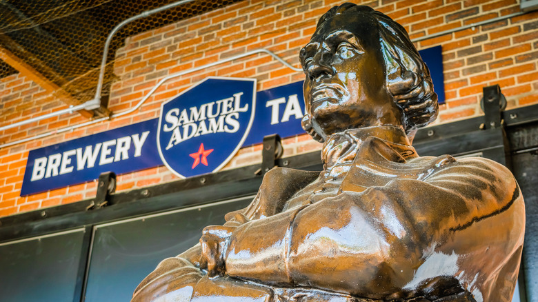 Samuel Adams statue at the Boston brewery
