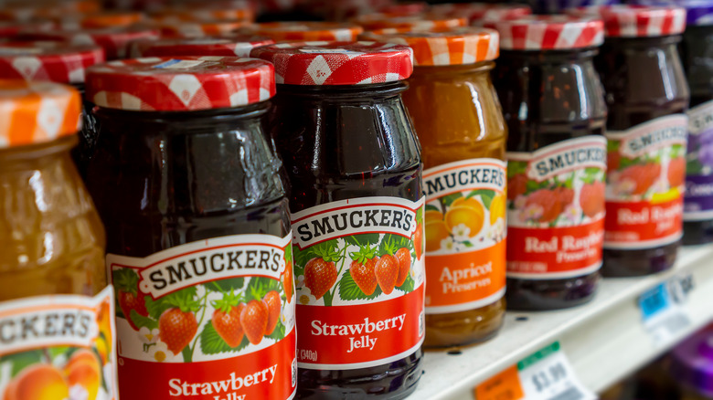 smucker's jams on supermarket shelf