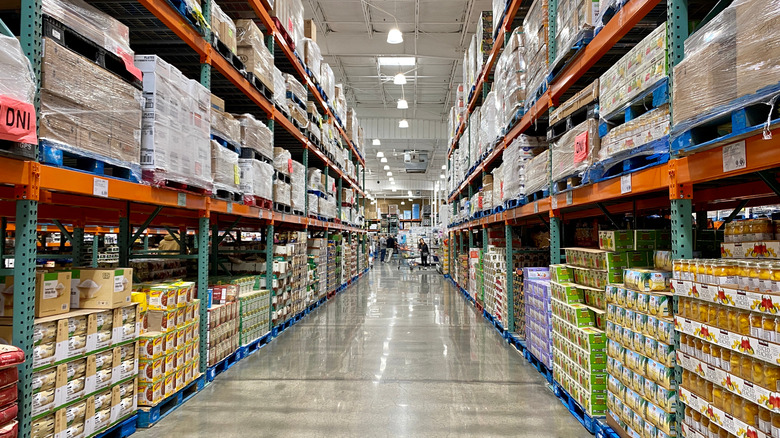 stocked shelves at Costco