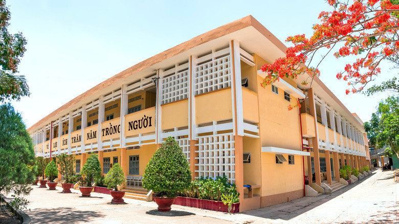 exterior of Vietnamese school building