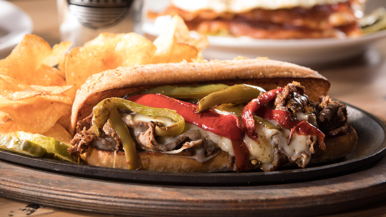 chicago steak sandwich with peppers