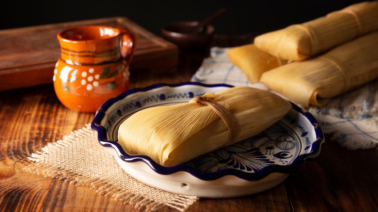 tamale on a plate