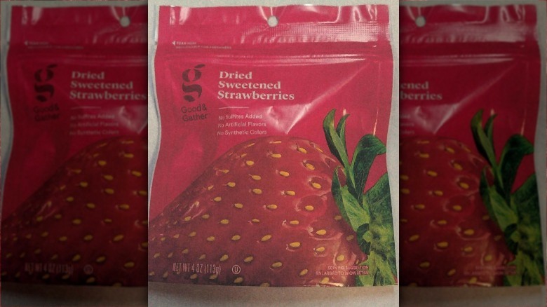 Package of recalled freeze-dried strawberries