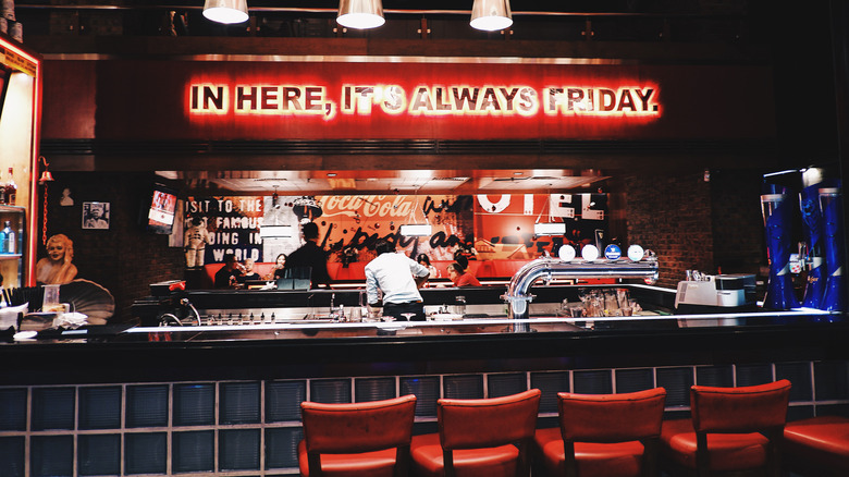 TGI Fridays bar interior