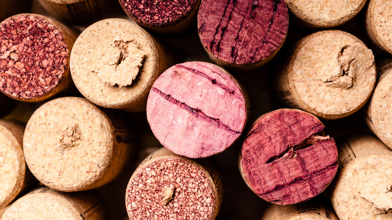 Stained wine corks 