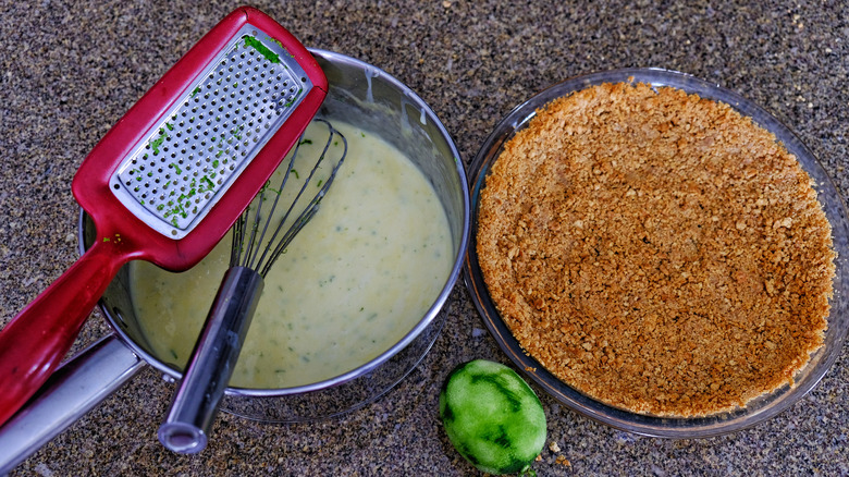 filling and crust for Key Lime Pie