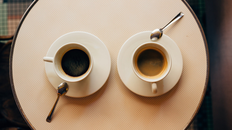 two cups of coffee overhead