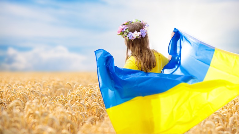 Ukrainian girl in wheat field