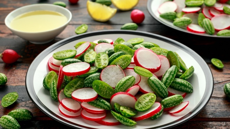 cucamelon and radish salad