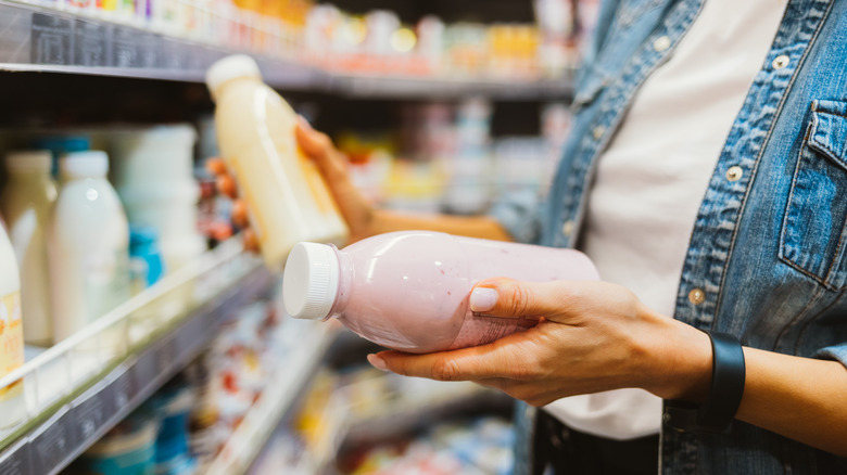 Person holding dairy