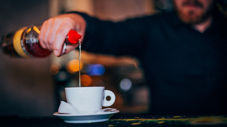 man making coffee cocktail