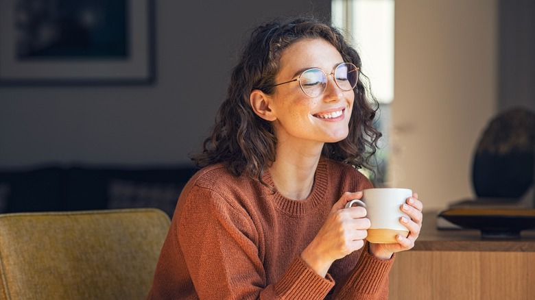 Girl drinking coffee