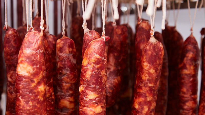 sausages hanging to dry