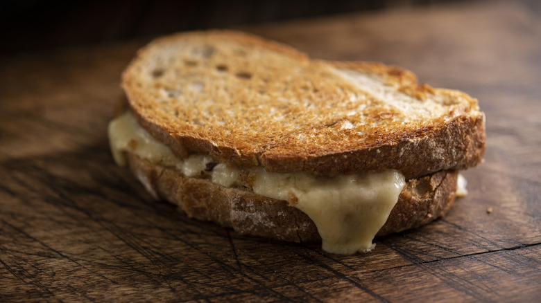 grilled cheese on a table