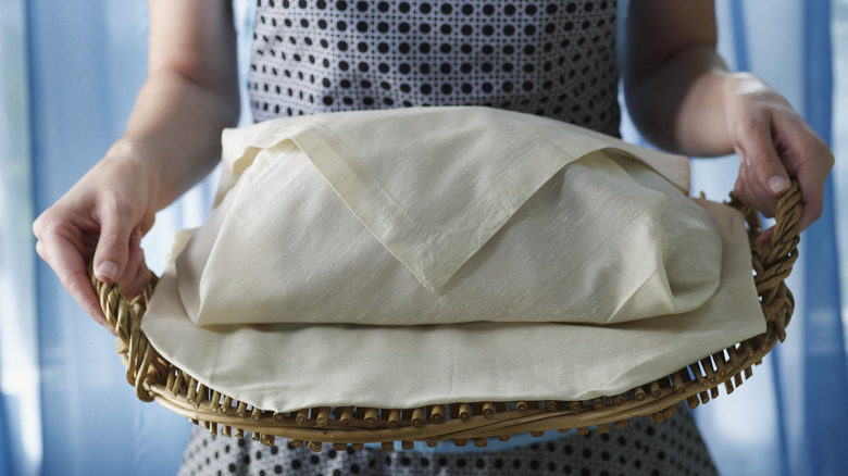 bread wrapped in a towel