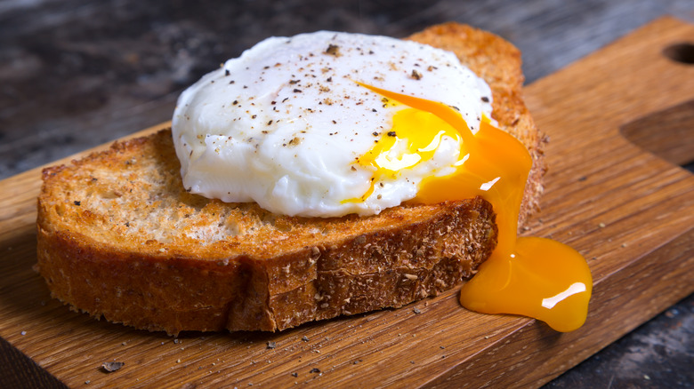 poached egg over toast