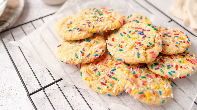 Cookies with colorful sprinkles.