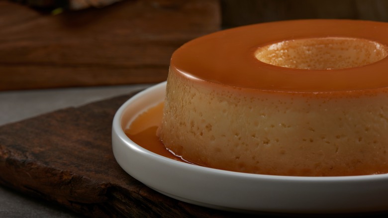 homemade flan with caramel sauce