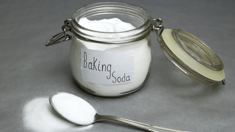Glass container of baking soda