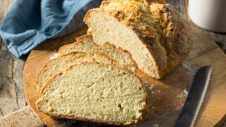 sliced Irish soda bread.